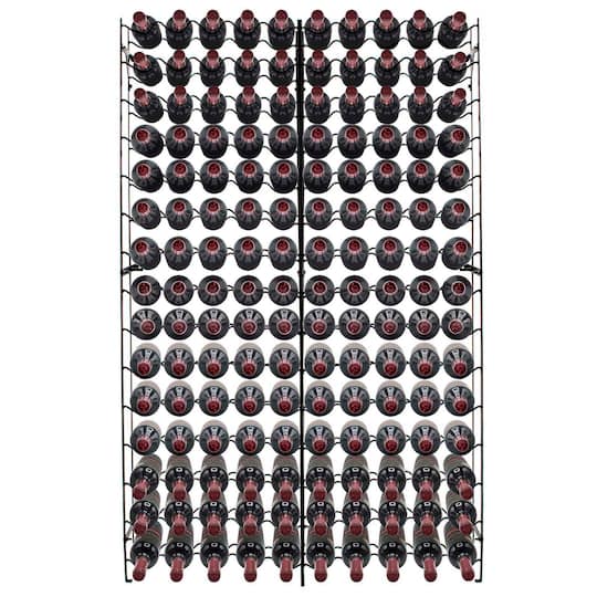 Sorbus Black 150-Bottle Freestanding Metal Wine Rack